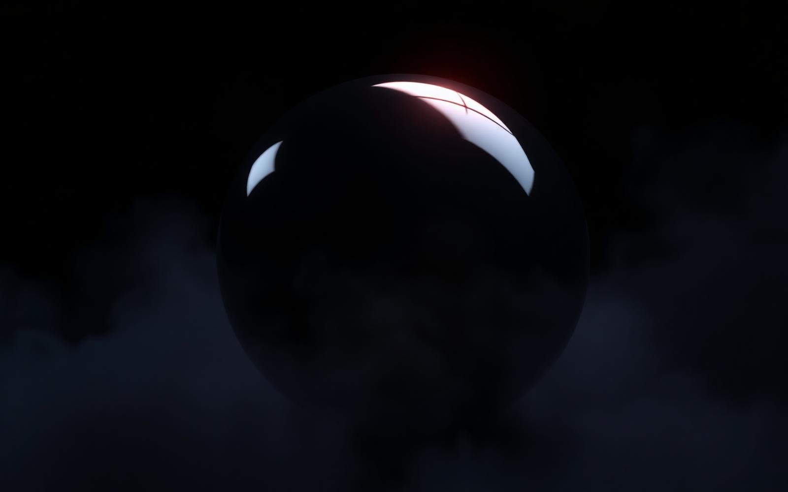 Chrome sphere in volumetric fog